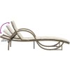 Zahradní lehátko s poduškou 60 x 199 x 42 cm polyratan [368261] (Barva Béžová)