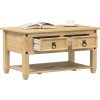 Konferenční stolek se zásuvkami Corona 85x50x45 cm borové dřevo [4002772]
