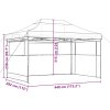 Skládací party stan pop-up se 3 bočními stěnami [4004972] (Barva brown (black frame))