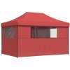Skládací party stan pop-up se 4 bočními stěnami oranžový [4004979] (Barva burgundy (black frame))