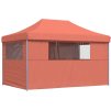 Skládací party stan pop-up se 4 bočními stěnami oranžový [4004979] (Barva burgundy (black frame))
