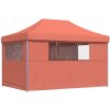 Skládací party stan pop-up se 4 bočními stěnami hnědý [4005025] (Barva orange (blue frame))