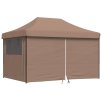 Skládací party stan pop-up se 4 bočními stěnami hnědý [4005025] (Barva orange (blue frame))