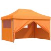 Skládací party stan pop-up se 4 bočními stěnami hnědý [4005025] (Barva orange (blue frame))