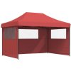 Skládací party stan pop-up se 3 bočními stěnami [4005019] (Barva burgundy (black frame))
