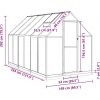 Skleník s podkladovým rámem 334 x 169 x 202 cm hliník [3266331] (Barva Antracitová)