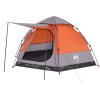 Kempingový stan kabinový pro 4 osoby rychloupínací [4005337] (Barva Šedá a oranžová)