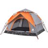 Kempingový stan kupole pro 3 osoby rychloupínací [4004179] (Barva Šedá a oranžová)