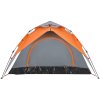 Kempingový stan kupole pro 3 osoby rychloupínací [4004179] (Barva Šedá a oranžová)