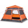 Kempingový stan kupole pro 4 osoby rychloupínací [4004232] (Barva Šedá a oranžová)