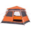 Kempingový stan kupole pro 4 osoby rychloupínací [4004232] (Barva Šedá a oranžová)