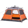 Kempingový stan kupole pro 4 osoby rychloupínací [4004232] (Barva Šedá a oranžová)