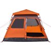 Kempingový stan kupole pro 4 osoby rychloupínací [4004232] (Barva Šedá a oranžová)