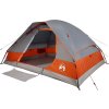 Rodinný stan kopule pro 6 osob nepromokavý [94783] (Barva Šedá a oranžová)