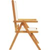 Polohovací zahradní židle 4 ks textil a masivní dřevo [3214538] (Barva Krémová)