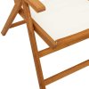 Polohovací zahradní židle 4 ks textil a masivní dřevo [3214538] (Barva Krémová)