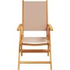 Polohovací zahradní židle 8 ks textil a masivní dřevo [3214540] (Barva Krémová)