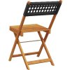 Skládací zahradní židle 8 ks polyratan a masivní dřevo [3214594] (Barva Černá)