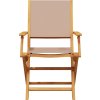 Skládací zahradní židle 8 ks textil a masivní dřevo [3214582] (Barva Taupe)