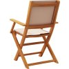 Skládací zahradní židle 8 ks textil a masivní dřevo [3214582] (Barva Taupe)
