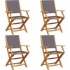 Skládací zahradní židle 4 ks textil a masivní dřevo [3214580] (Barva Taupe)