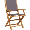 Skládací zahradní židle 4 ks textil a masivní dřevo [3214580] (Barva Taupe)