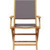 Skládací zahradní židle 4 ks textil a masivní dřevo [3214580] (Barva Taupe)