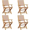 Skládací zahradní židle 4 ks textil a masivní dřevo [3214580] (Barva Taupe)