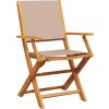 Skládací zahradní židle 4 ks textil a masivní dřevo [3214580] (Barva Taupe)