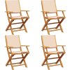 Skládací zahradní židle 4 ks textil a masivní dřevo [3214580] (Barva Taupe)