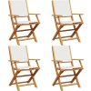 Skládací zahradní židle 4 ks textil a masivní dřevo [3214580] (Barva Taupe)