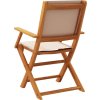 Skládací zahradní židle 4 ks textil a masivní dřevo [3214580] (Barva Taupe)