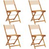 Skládací zahradní židle 4 ks textil a masivní dřevo [3214619] (Barva Béžová)