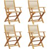 Skládací zahradní židle 4 ks masivní akáciové dřevo [3214568] (Barva Šedá)