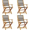 Skládací zahradní židle 4 ks masivní akáciové dřevo [3214568] (Barva Šedá)