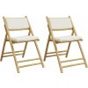 2 ks skládací bistro židle s krémově bílými poduškami bambus [365873] (Barva Tmavě šedá)