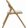 2 ks skládací bistro židle s krémově bílými poduškami bambus [365873] (Barva Tmavě šedá)