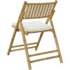2 ks skládací bistro židle s krémově bílými poduškami bambus [365873] (Barva Tmavě šedá)
