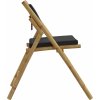 2 ks skládací bistro židle s krémově bílými poduškami bambus [365873] (Barva Tmavě šedá)