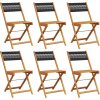 Skládací zahradní židle 6 ks masivní akáciové dřevo [3214602] (Barva Černá)