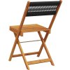 Skládací zahradní židle 6 ks masivní akáciové dřevo [3214602] (Barva Černá)