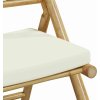 3dílný skládací bistro set s krémově bílými poduškami bambus [365872] (Barva Krémová bílá)