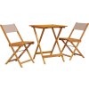 3dílný bistro set textil a masivní dřevo [3281763] (Barva Béžová)
