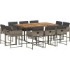 11dílný zahradní jídelní set s poduškami polyratan [3278162] (Barva Černá a krémová)