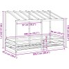 Dětská postel se střechou 90 x 200 cm masivní borové dřevo [847000] (Barva Přírodní)
