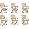 Skládací zahradní židle 6 ks 54x61x88 cm masivní akácie [3214230] (Barva Světle hnědá)