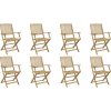 Skládací zahradní židle 8 ks 54x61x88 cm masivní akácie [3214231] (Barva Světle hnědá)