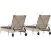 Zahradní lehátka s poduškami 2 ks polyratan [3261437] (Barva béžová a šedá)