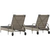 Zahradní lehátka s poduškami 2 ks polyratan [3261437] (Barva béžová a šedá)