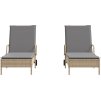 Zahradní lehátka s poduškami 2 ks polyratan [3261437] (Barva béžová a šedá)